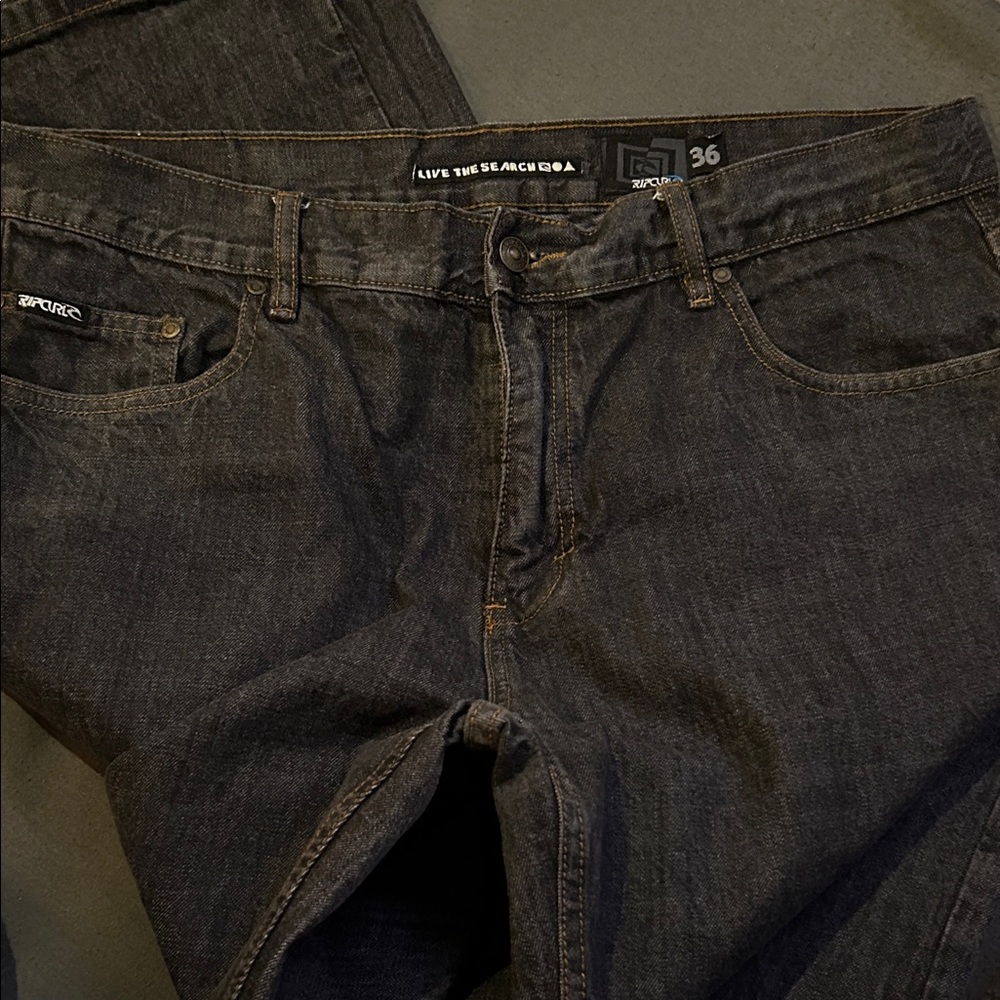 Rip Curl Charcoal Men's Relaxed Jeans 36x32